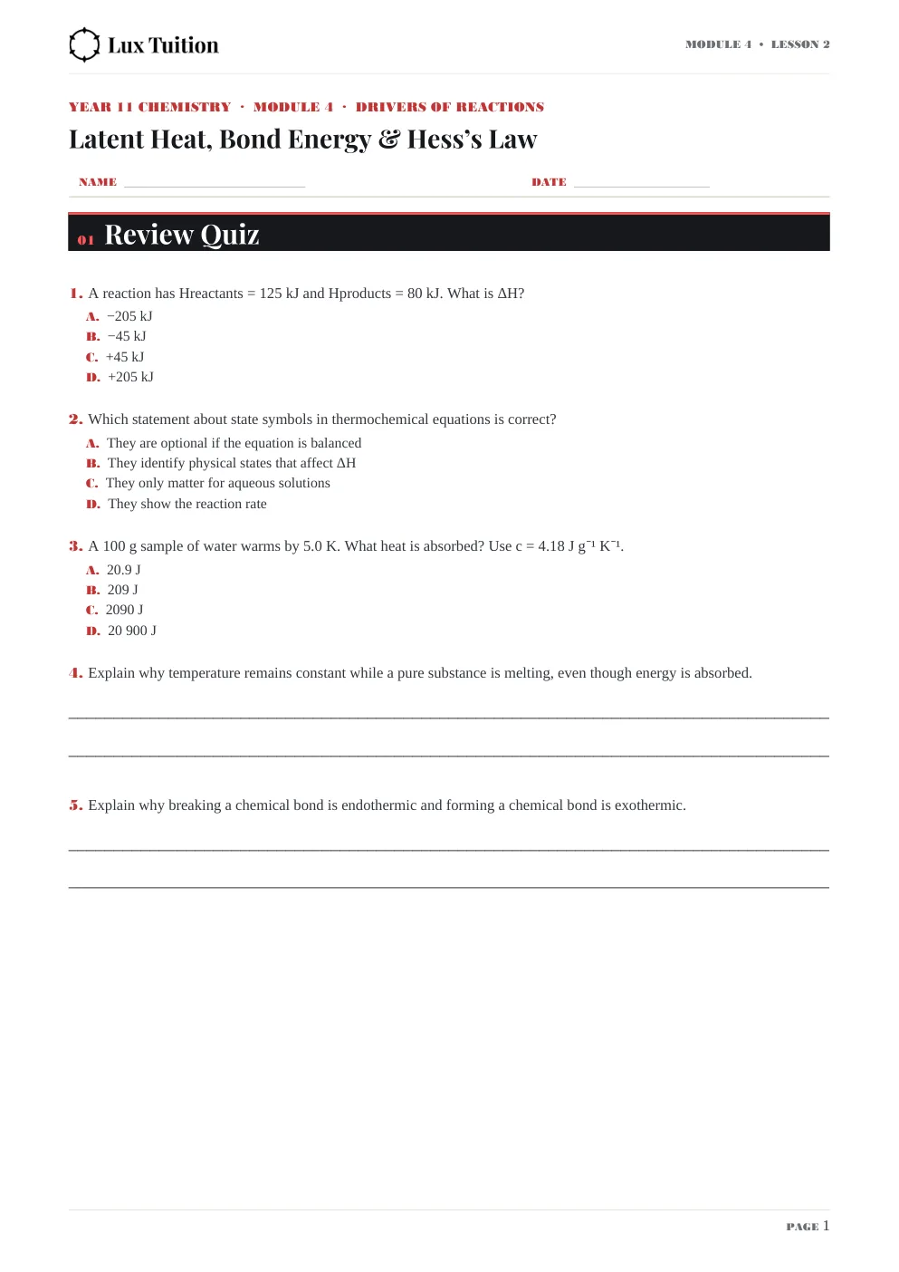 Lux Tuition worksheet sample — page 1 of 3
