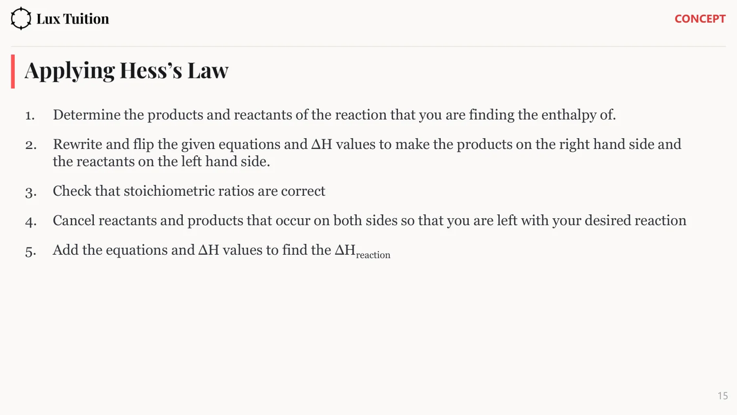 HSC Chemistry lesson slide — Hess’s law — page 2 of 3