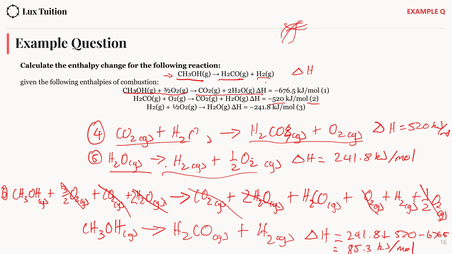 Worked Hess’s law solution — page 1 of 1