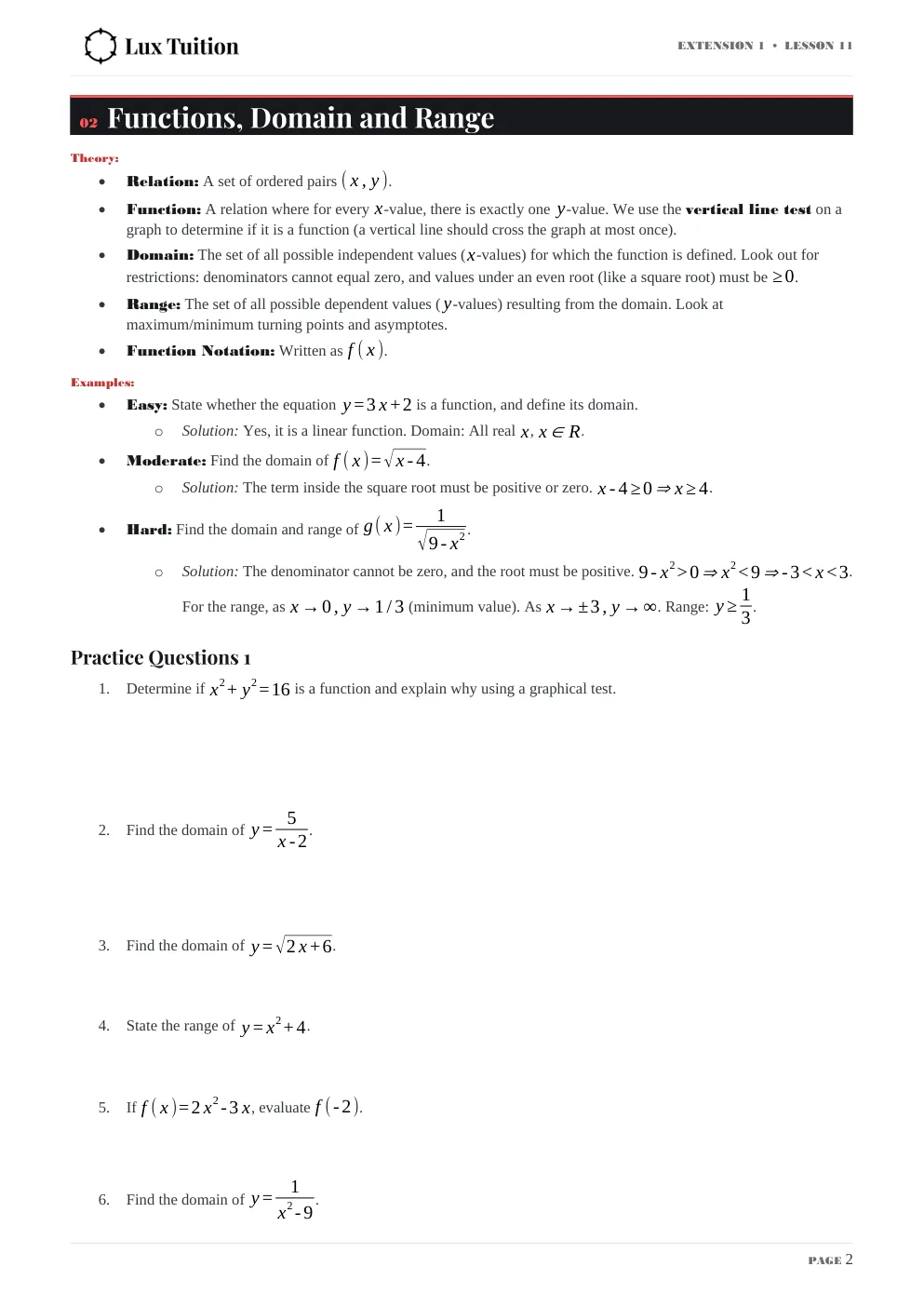 Lux Tuition worksheet sample — page 3 of 3