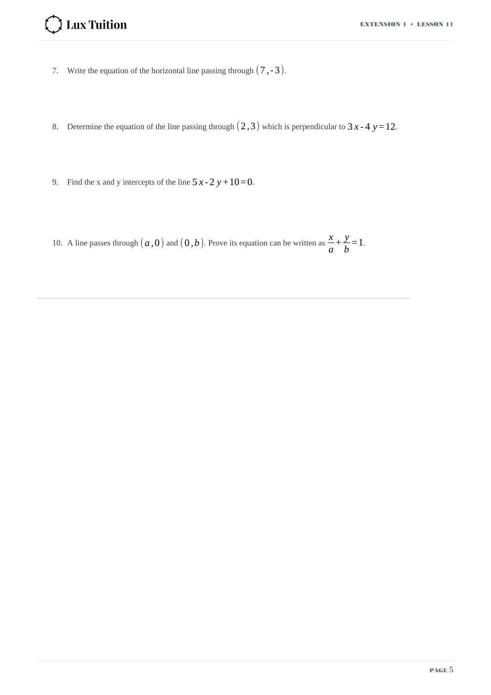 Maths Extension 1 worksheet — functions, domain and range — page 5 of 12